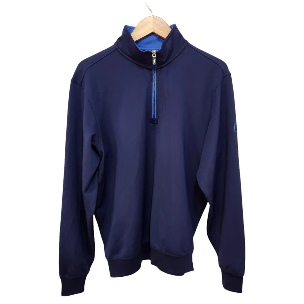 Fairway & Greene F&G Tech Pullover 1/4 Zip Golf Size Large Blue Performance Wear